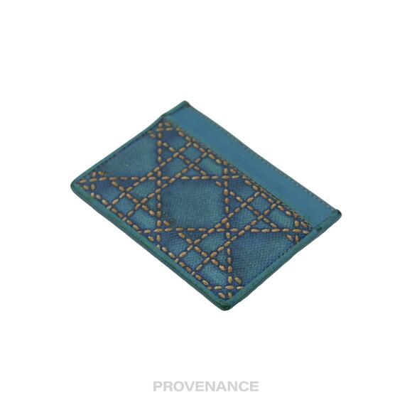 🔴 Dior Cannage Card Holder Wallet - Blue - Picture 4 of 6